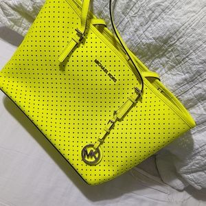 Neon yellow Micheal kors tote